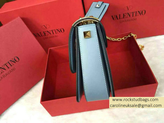 Valentino Chain Shoulder Bag in Baby Blue Calfskin 2015