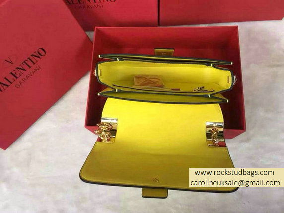 Valentino Chain Shoulder Bag in Yellow Calfskin 2015 - Click Image to Close