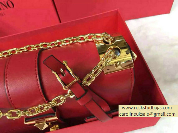 Valentino Chain Shoulder Bag in Red Calfskin 2015 - Click Image to Close