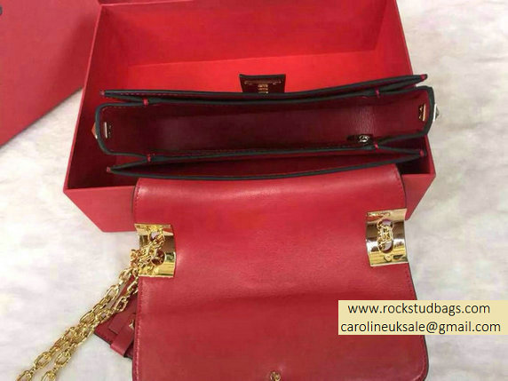 Valentino Chain Shoulder Bag in Red Calfskin 2015