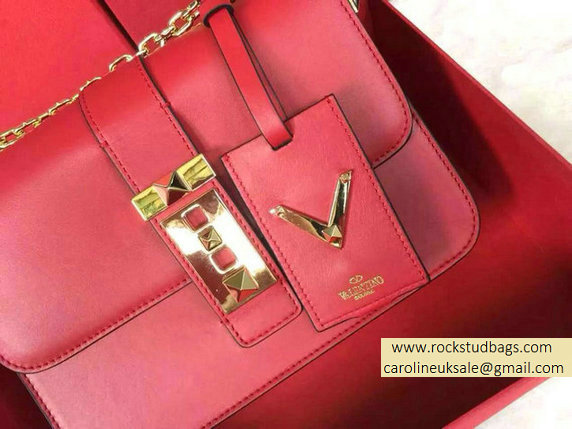 Valentino Chain Shoulder Bag in Red Calfskin 2015 - Click Image to Close