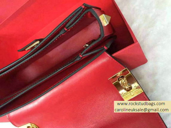 Valentino Chain Shoulder Bag in Red Calfskin 2015