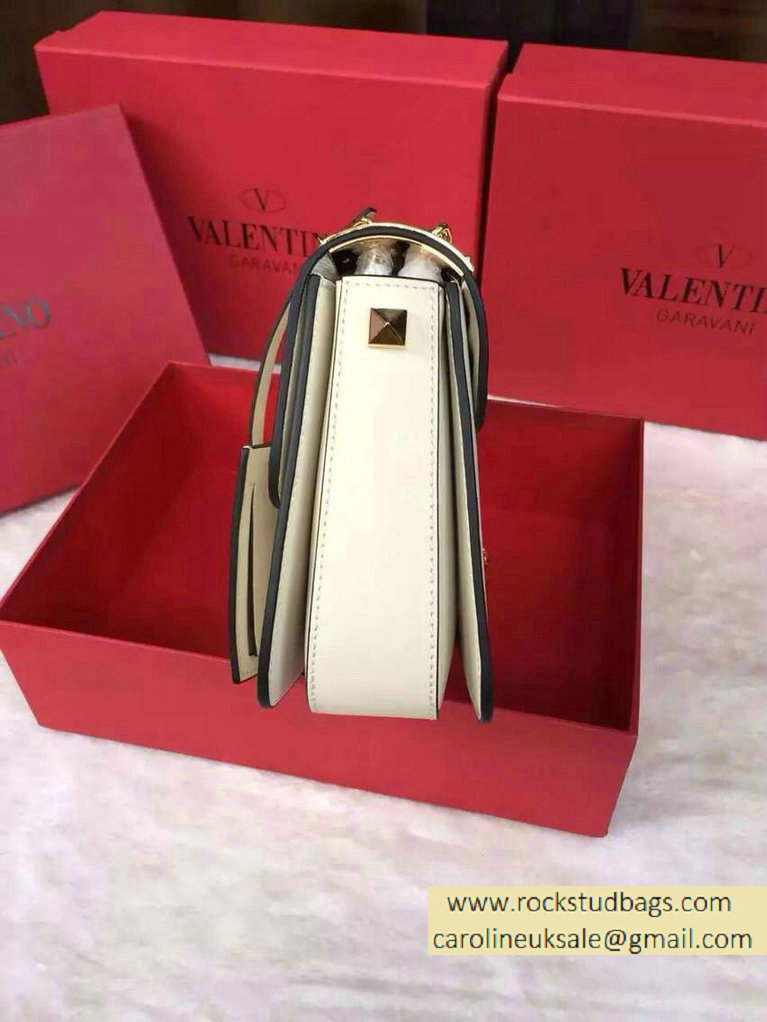 Valentino Chain Shoulder Bag in White Calfskin 2015