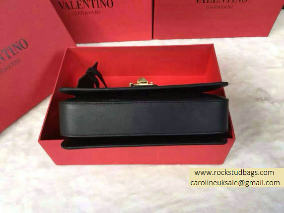 Valentino Chain Shoulder Bag in Black Calfskin 2015