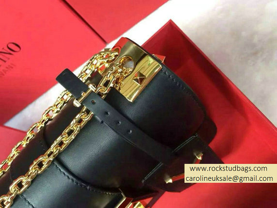 Valentino Chain Shoulder Bag in Black Calfskin 2015