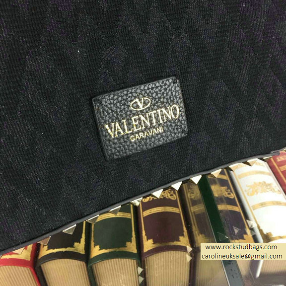 Valentino Fabric Rockstud Medium Backpack Black 2015