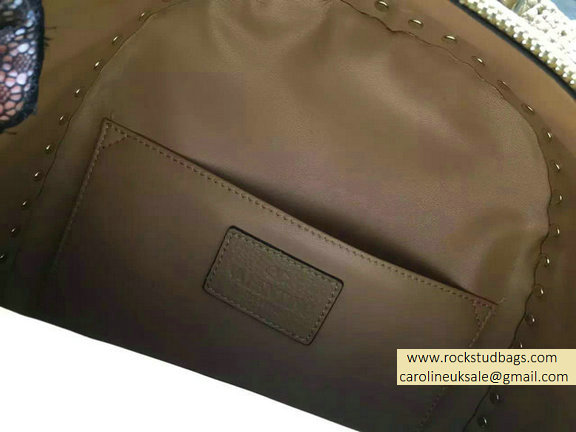 Valentino Fabric Rockstud Medium Backpack Brown 2015 - Click Image to Close