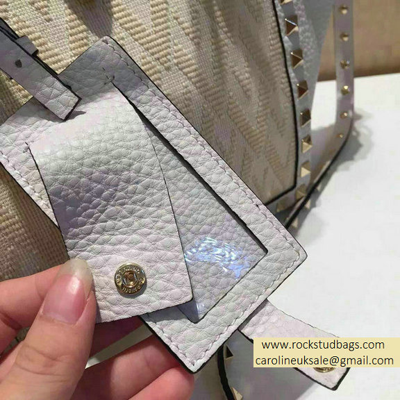 Valentino Off-White Viva Valentino Rockstud Mini Tote Bag 2015 - Click Image to Close