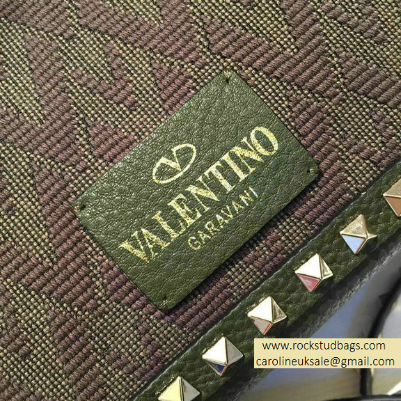 Valentino Green Viva Valentino Rockstud Medium Tote Bag 2015