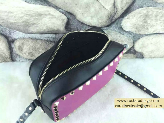 Valentino Colorblock Rockstud Crossbody Bag Purple/Black - Click Image to Close