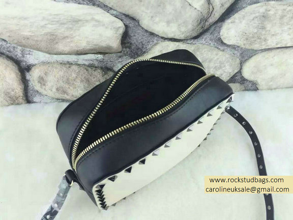 Valentino Colorblock Rockstud Crossbody Bag White/Black