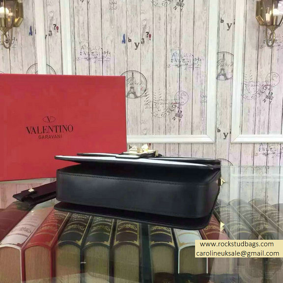 Valentino Chain Shoulder Bag in Multi-Colored Striped Nappa Black/White 2015 - Click Image to Close