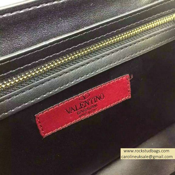 Valentino Chain Shoulder Bag in Multi-Colored Striped Nappa Black/White 2015 - Click Image to Close