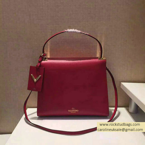 Valentino Single Handle Bag in Red Calfskin 2015 - Click Image to Close