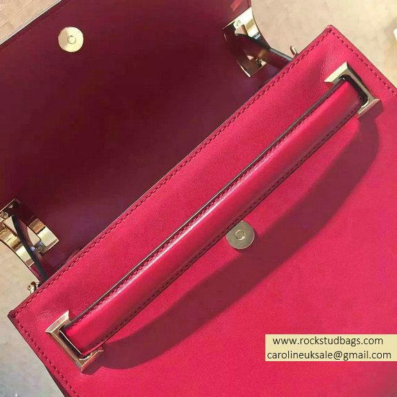 Valentino Single Handle Bag in Red Calfskin 2015 - Click Image to Close