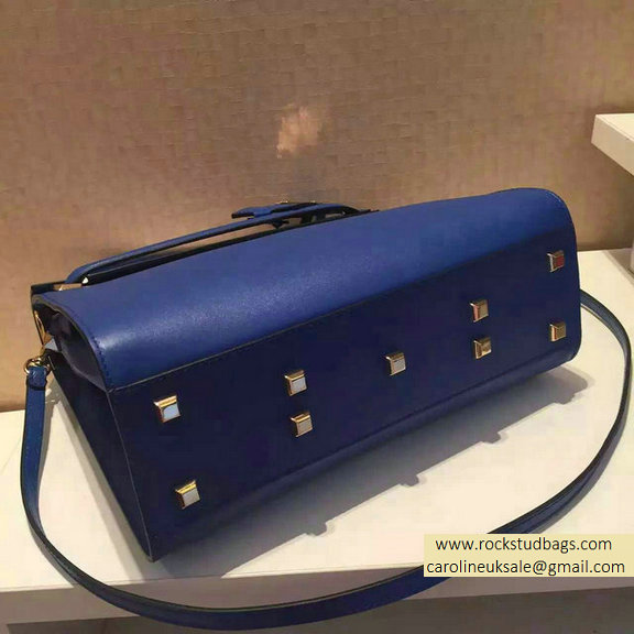 Valentino Single Handle Bag in Blue Calfskin 2015 - Click Image to Close