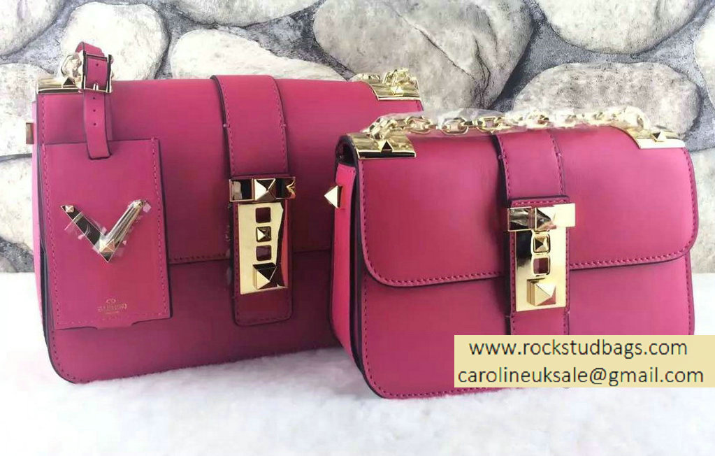Valentino Chain Shoulder Bag in Rosy Calfskin 2015