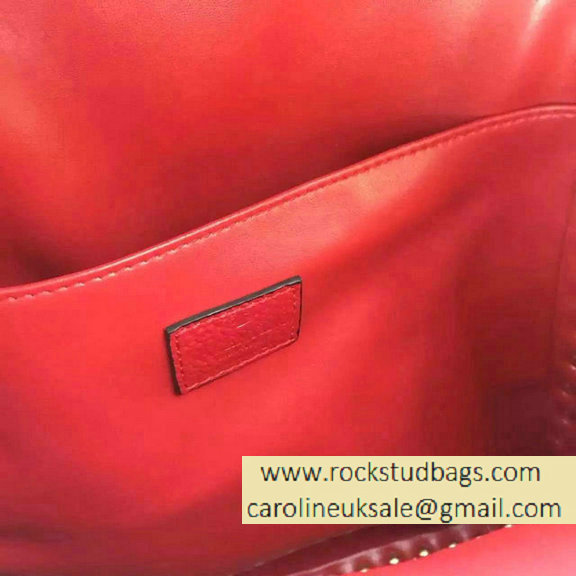 Valentino Fabric Rockstud Medium Backpack Red 2015