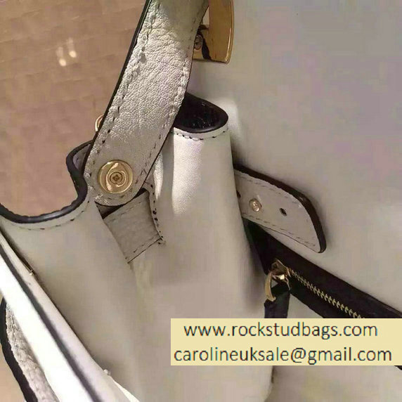 Valentino Jacquard Fabric Single Handle Bag White 2015 - Click Image to Close