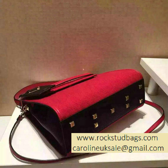 Valentino Jacquard Fabric Single Handle Bag Red 2015