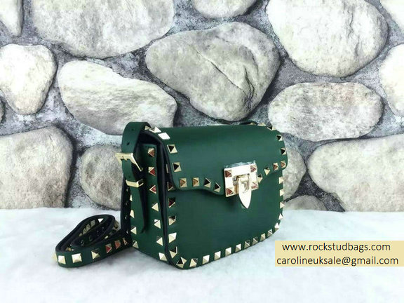 Valentino Rockstud Cross-Body Bag in Green Calfskin - Click Image to Close