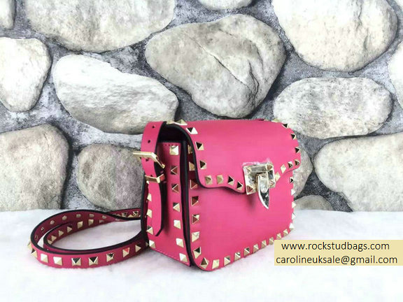 Valentino Rockstud Cross-Body Bag in Rosy Calfskin - Click Image to Close