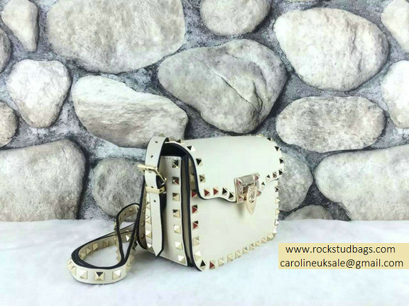 Valentino Rockstud Cross-Body Bag in White Calfskin - Click Image to Close