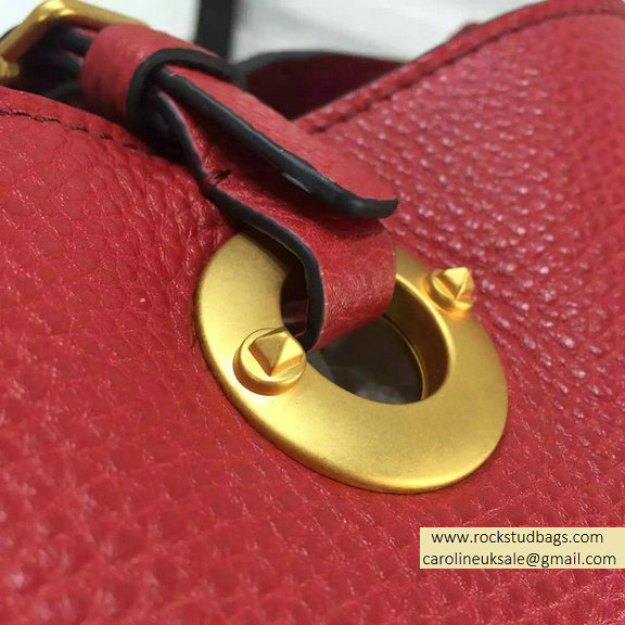 Valentino Eye On You Vitello Bucket Bag Red - Click Image to Close