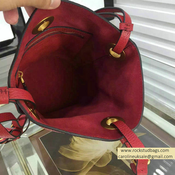 Valentino Eye On You Vitello Bucket Bag Red - Click Image to Close