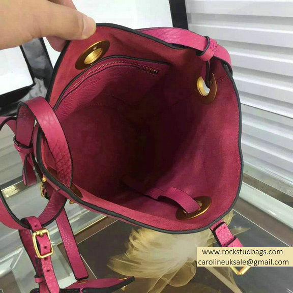 Valentino Eye On You Vitello Bucket Bag Fuchsia - Click Image to Close