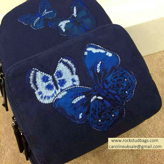 Valentino Blue Butterfly Small Backpack 2015 - Click Image to Close