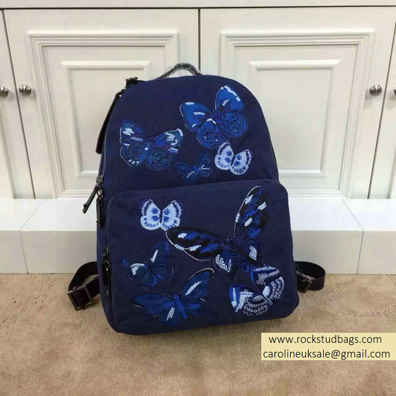 Valentino Blue Butterfly Large Backpack 2015