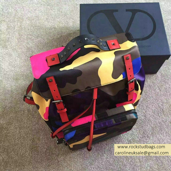 2015 Valentino Nylon Camouflage Flap Backpack - Click Image to Close