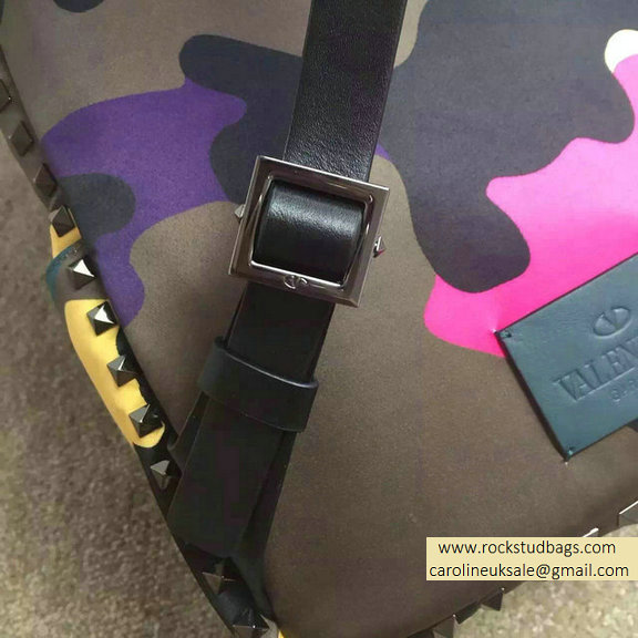 2015 Valentino Garavani Medium Backpack in Rosy Camouflage Nylon