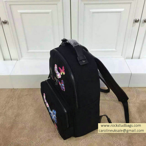 2015 Valentino Camu Butterfly Medium Backpack Black