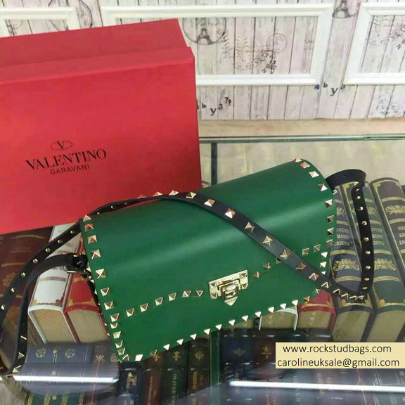 2015 Valentino Rockstud Shoulder Bag in Two Tone Green/Black