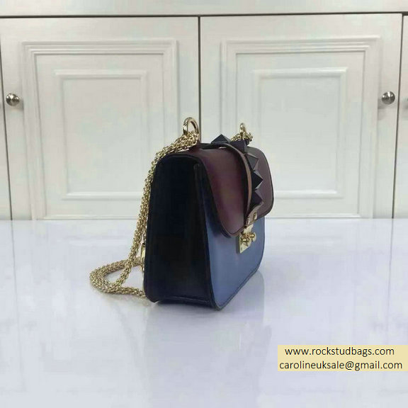 Valentino Small Chain Shoulder Bag in Multicolor Burgundy/Ciel - Click Image to Close