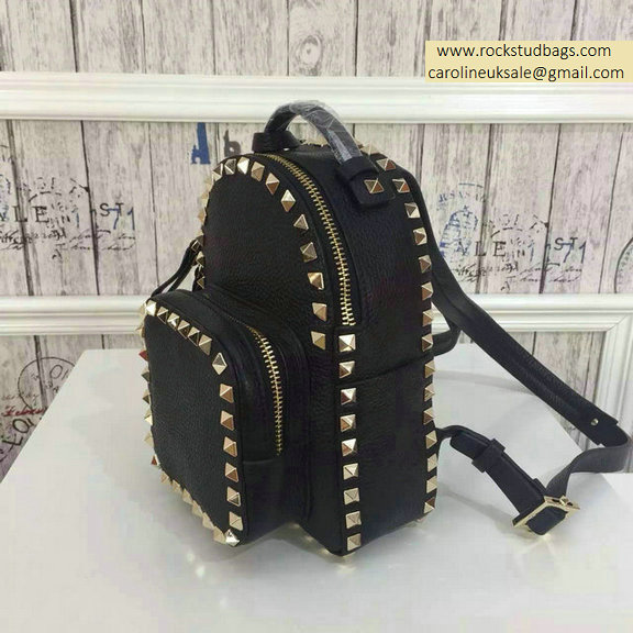 Valentino Black Palm Calfskin Rockstud Small Backpack