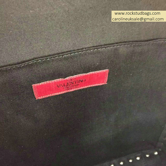 2015 Valentino Black Palm Calfskin Rockstud Medium Backpack