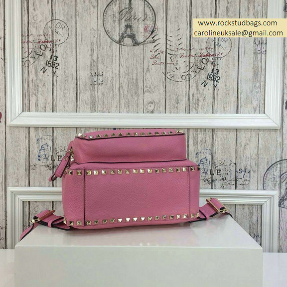 2015 Valentino Pink Palm Calfskin Rockstud Medium Backpack
