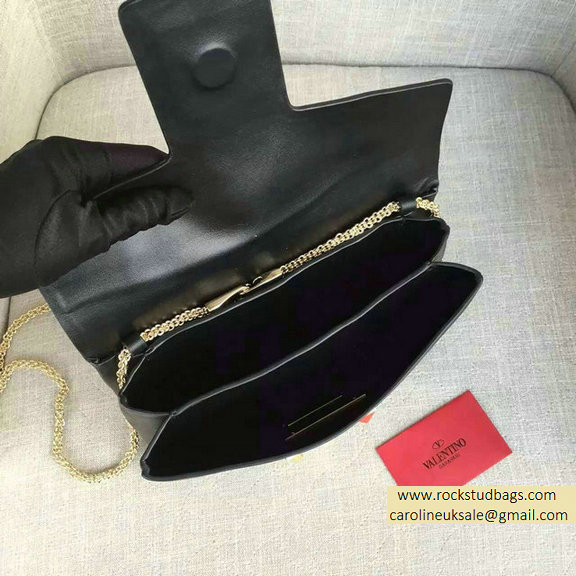 2016 Valentino Black Cafskin Cross Body Bag - Click Image to Close