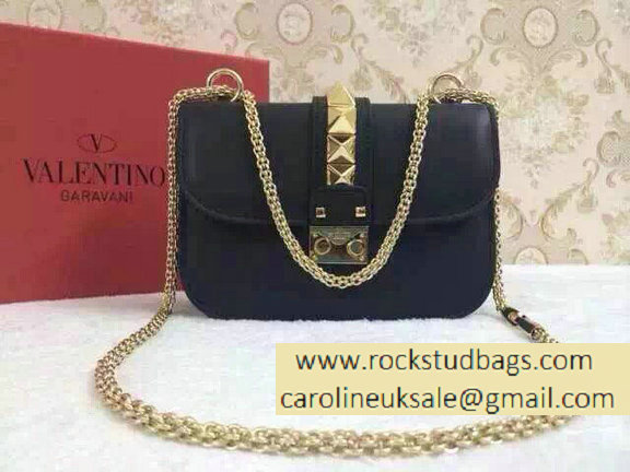 Valentino Smooth Calfskin Rockstud Small Flap Bag with Gold Hardware - Click Image to Close