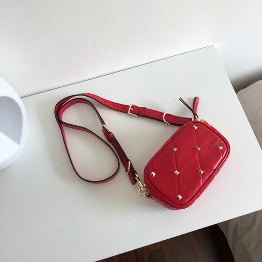 2020 Valentino Boomstud Small Crossbody Bag in Red Quilted Leather ...