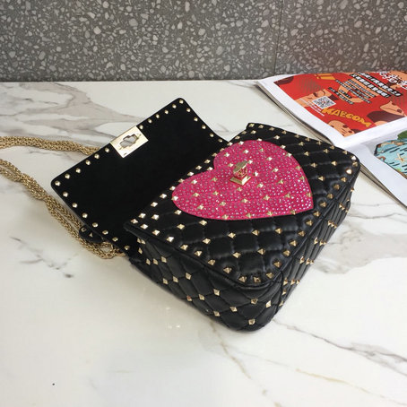 2019 Valentino Medium Crystal Heart Spike Bag [901110B] - $293.66 ...
