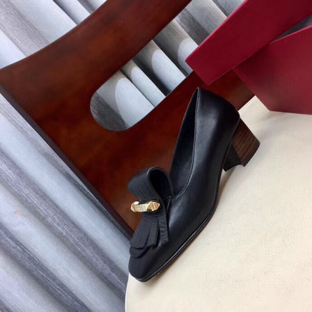 2019 Valentino Fringe Moccasin in Black Leather [190111] - $128.48 ...
