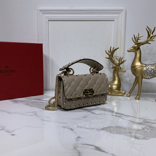 2020 Valentino Mini Rockstud Spike Calfskin Leather Bag in Poudre ...