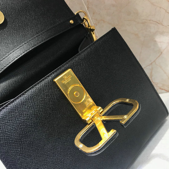 2020 Valentino Mini Vsling Handbag in Black Grainy Calfskin Leather ...