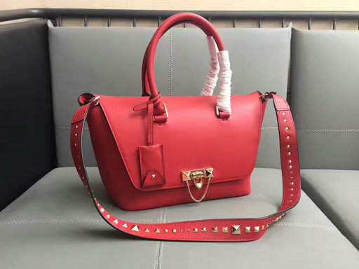 2017 F/W Valentino Demilune Small Double Handle Bag in Red Leather ...
