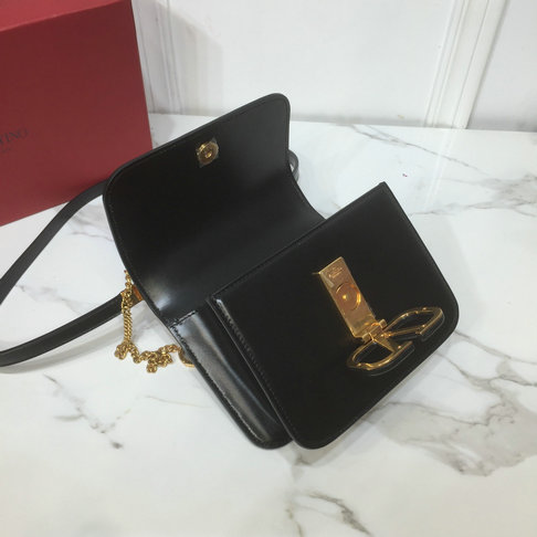 2019 Valentino Small VSLING Shoulder Bag in Black Leather [0005A ...