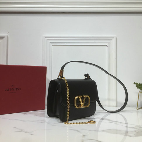 2019 Valentino Small VSLING Shoulder Bag in Black Leather [0005B ...